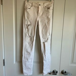 Eunina white ripped skinny jeans